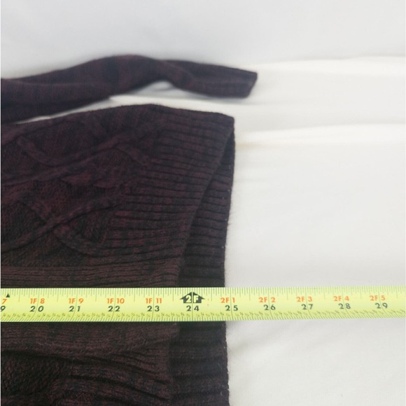 Carbon Cardigan Mens Small Maroon Sweater Cable Knit Long‎ Sleeve Button Up Red - Picture 10 of 11